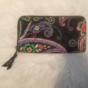 Vera Bradley Floral Paisley Print Zip Wallet